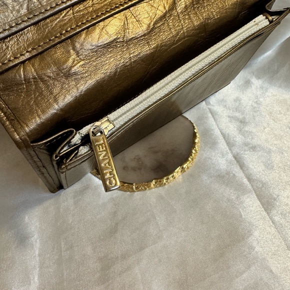 Chanel Cambon Bronze Gold CC Logo Long Wallet - Picture 8 of 12